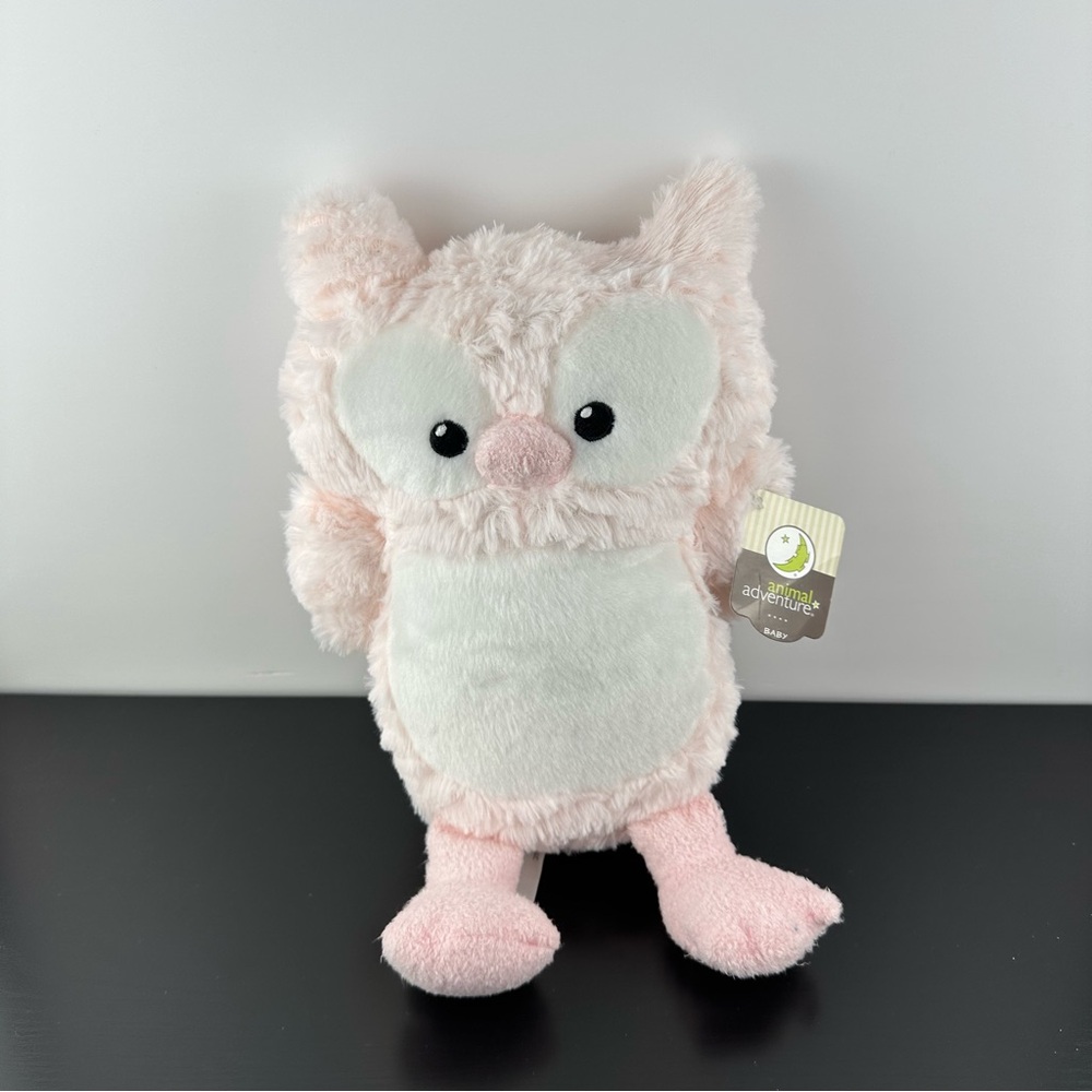 Animal Adventure Pink Owl Plush Stuffed Animal  12" Soft Baby Toy NEW
